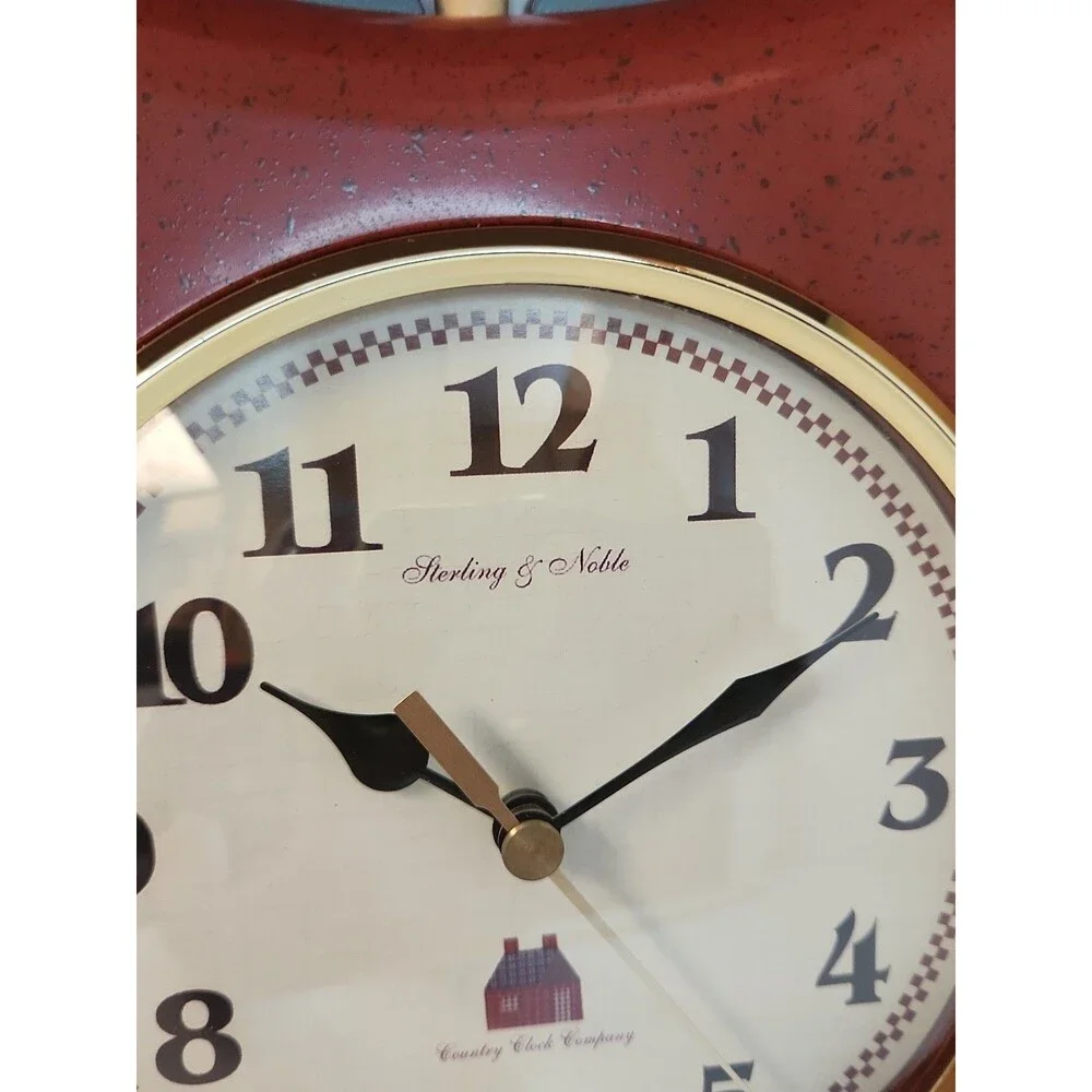 Sterling And Noble Apple Wall Clock Country Clock Company Home Trends Tested NIB